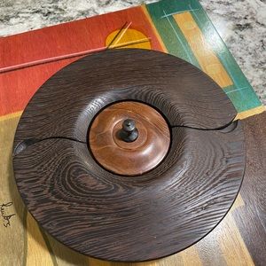 Vintage handmade wooden piece with openings & compartments 8x2 1/2